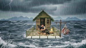 15 дней выживания на океане на плоту из мусора   Плыву с моей собакой