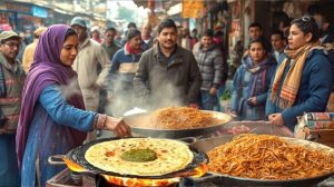 Настоящий Пакистанский стрит-фуд. Готовят еду на улице