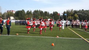 Дефиле Барнаульского духового оркестра на стадионе А  Смертина. Русская плясовая