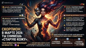 СКОРПИОН — Гороскоп на март 2026: Стратегия тишины и осознанное возрождение