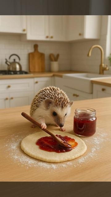 Ежик готовит