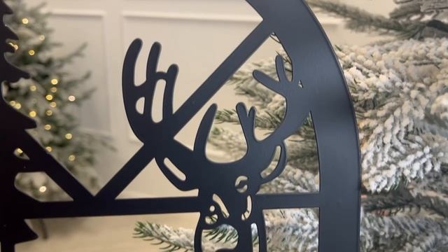 Настенный новогодний светильник СКАЗОЧНОЕ ОКОШКО - ОЛЕНЬ НА ОПУШКЕ, металл, чёрный, AMJ000020-3