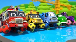 Мультики для детей - Раскрась шарики и спой песенку - Колеса на автобусе - Детские песенки для детей