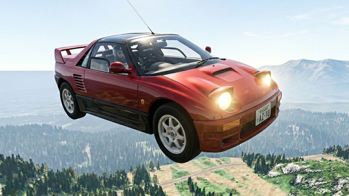 BeamNG Drive - Эпичные высокоскоростные прыжки на автомобиле смотреть онлайн