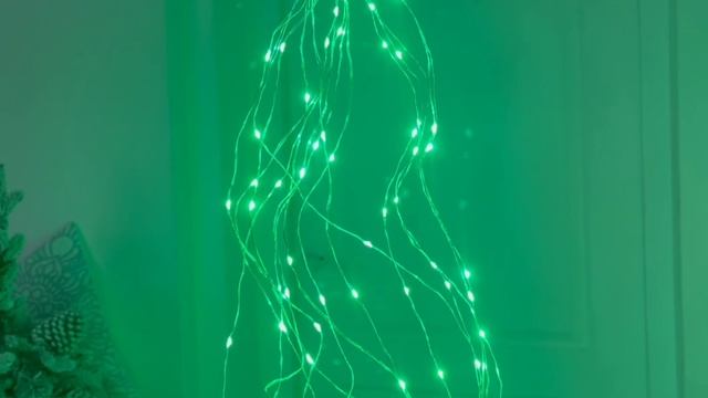 Электрогирлянда КОНСКИЙ ХВОСТ, 200 зеленых mini-LED ламп, 15*1.5+1.5 м, Branch-200-05-G