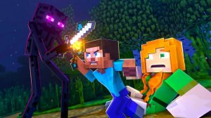 Маленький герой против Эндермана — Спасаем Алекс. Майнкрафт Мультик