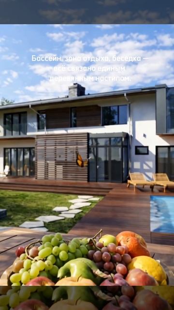 Современный дом у воды на сложном рельефе