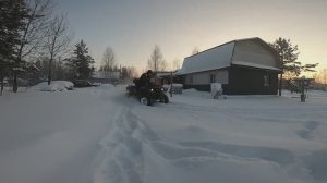 Катаем с сыном на РМ 800... Убираем снег в мороз - 35 С...