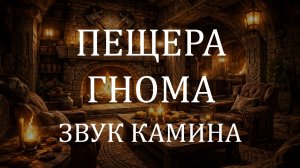 Звук камина 4 часа 🔥 Пещера гнома для сна, отдыха и уютной фэнтези атмосферы
