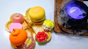 АСМР Распаковка силиконовых сквишей еда и вкусняшки 🍉