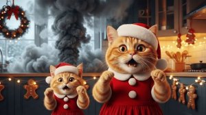 Мама-кошка и рыжий устроили рождественскую вечеринку… А потом всё пошло ужасно не так 🎄🐱💔