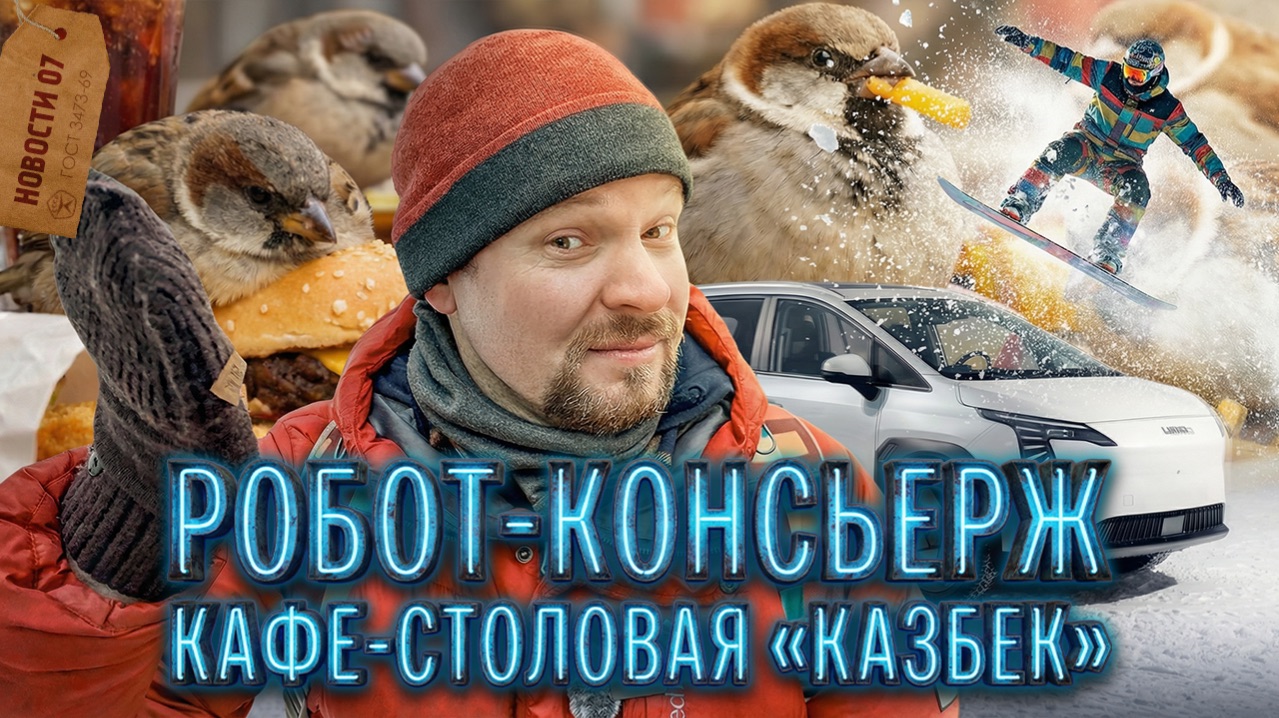 ЗИМА из космоса | На сноуборде по набережной | Ожирение у воробьев | Робот-консьерж | Шаурма резко.. смотреть онлайн