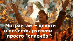 Мигрантам – деньги и почести, русским – просто "спасибо":