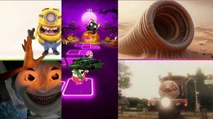 МУЛЬТИКИ: МИНИОН‑УМЫВАЛЬНИК vs ЧЕРВЯК‑РАЗРУШАЙКА vs ПАРОВОЗИК ТОМАС vs ЧАРЛИ‑РЕЛЬСОХОД — ГОНКА!