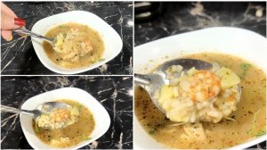 Суп с креветками и рыбой