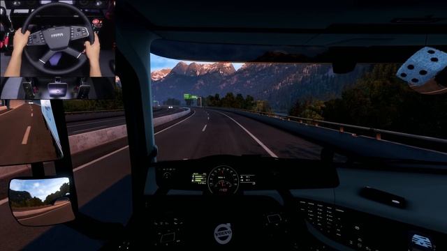 Volvo FH4 покоряет Альпы 🏔️ Крутые серпантины ETS2 с рулём 🚛
