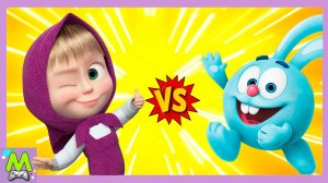 Смешарики против Маши и Медведя.Мультики Догонялки с Крошем и Машей.Кто Лучше и Быстрее
