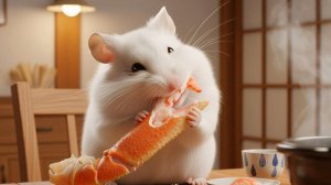 Уютный вечер: хомячок и шнауцер наслаждаются крабовым горячим горшочком 🦀🍲