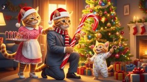 Рыжий котенок расплакался, украшая елку — урок мамы-кошки про леденцы спас Рождество