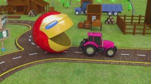 Учим Цвета с PACMAN против Арбуза и ферма SuperHero