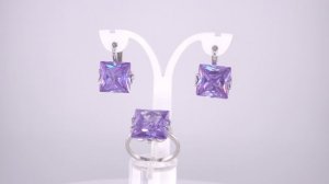 Комплект ювелирных украшений из серебра кольцо арт. 2382252Дп6 серьги арт. 3382252Дп6