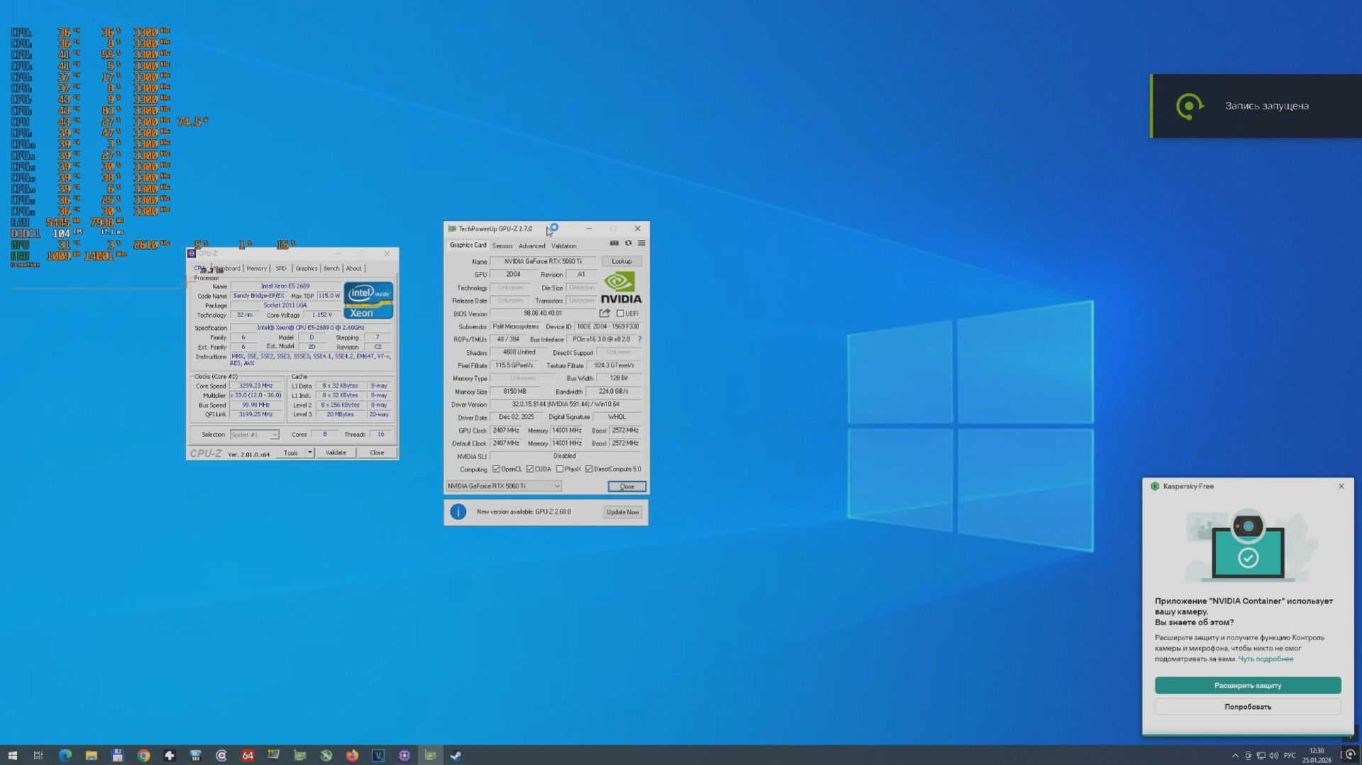 Xeon 2689 + RTX 5060 ti 8 gb High (Ultra) settings 1440p in 20 Games