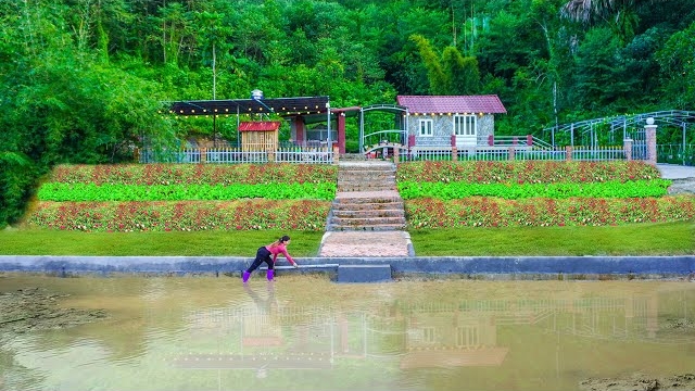 Закончено строительство пруда для разведения рыбы. Наполняю водой пруд. Серия 36. Ли Фук Ви смотреть онлайн