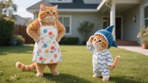 От Джинджера плохо пахнет, потому что он пропускает купание, мама-кошка учит его гигиене