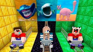 ВСЕ СЕРИИ НУБ И ДЕВУШКА ПРО НАШЛИ НОВЫЕ ШАХТЫ МОНСТРОВ В МАЙНКРАФТ! MINECRAFT СБОРНИК