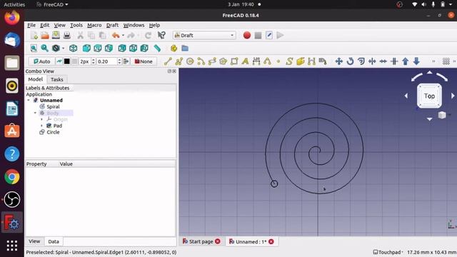 FreeCAD  Массив отверстий вдоль контура (несколько отверстий в спиральной траектории)