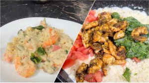 Рис с креветками в сливочном соусе