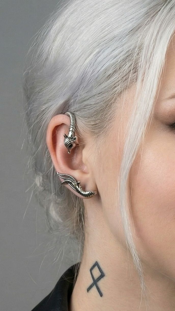 Дизайнерская моносерьга‑каффа "Лисёнок" от StarfallShop