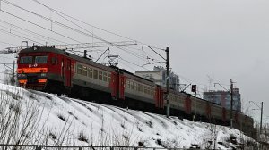 Перегонка ЭТ2М 095 до Ладожского вокзала, на перегоне Финляндский вокзал - Кушелевка, следует