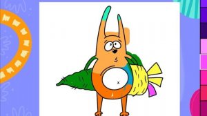 Заяц и морковка видео для детей красим