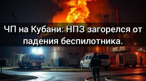 Пожар на НПЗ в Каневском районе: резервуар загорелся от обломков БПЛА.