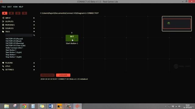 3. Подключение  PLC Logics к FACTORY IO