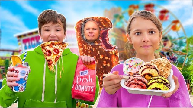 Miss Katy - Целый день еда из Thorpe Park смотреть онлайн