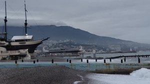 Ялта, галера, море, ускорение видео.