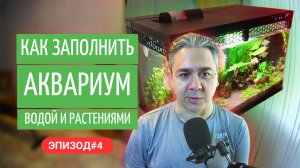 Как заполнить аквариум водой, разместить декор и растения. Эпизод#4