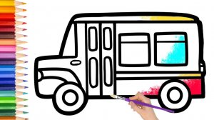 мультик для детей-Как нарисовать АВТОБУС для детей/Рисунок АВТОБУСА для детей
