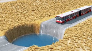 Сможет ли автобус перелететь огромную яму в гта 5 ? - эксперимент в gta 5