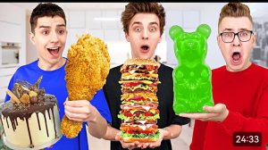 Съели 100,000 КАЛОРИЙ за 24 ЧАСА - Челлендж