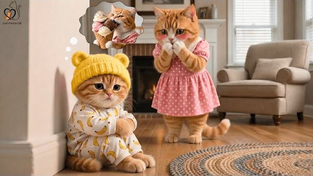 Мороженое очаровательного рыжего котенка тайком съела его кошка 😹🍦 смотреть онлайн