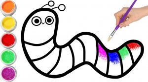 Мультик для детей - Как нарисовать ГУСЕНИЦУ для детей/Рисунок ГУСЕНИЦЫ для детей