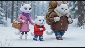 Мультфильм. Семья котиков отправилась в поход. Мультфильмы про котиков.