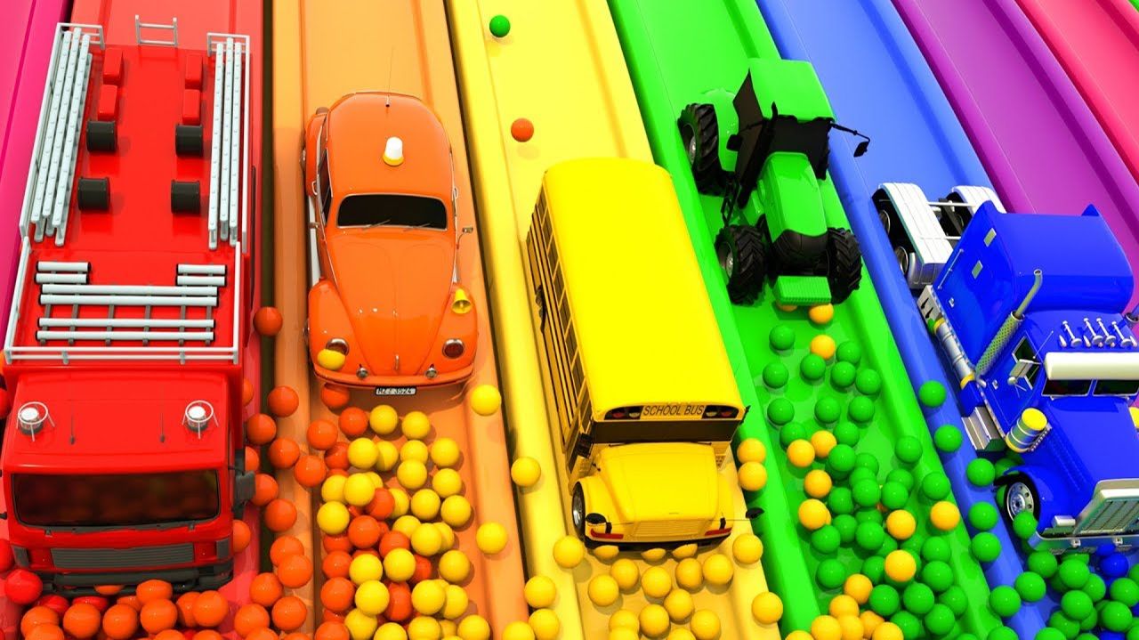 Экскаватор, трактор, пожарная машина, мусоровозы, полицейские машины и многое другое. смотреть онлайн