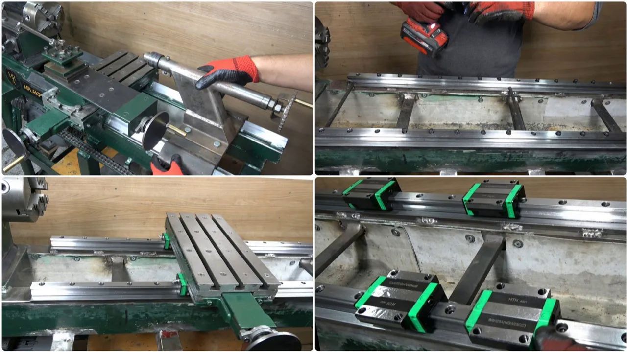 Замена линейных направляющих на самодельном токарном станке