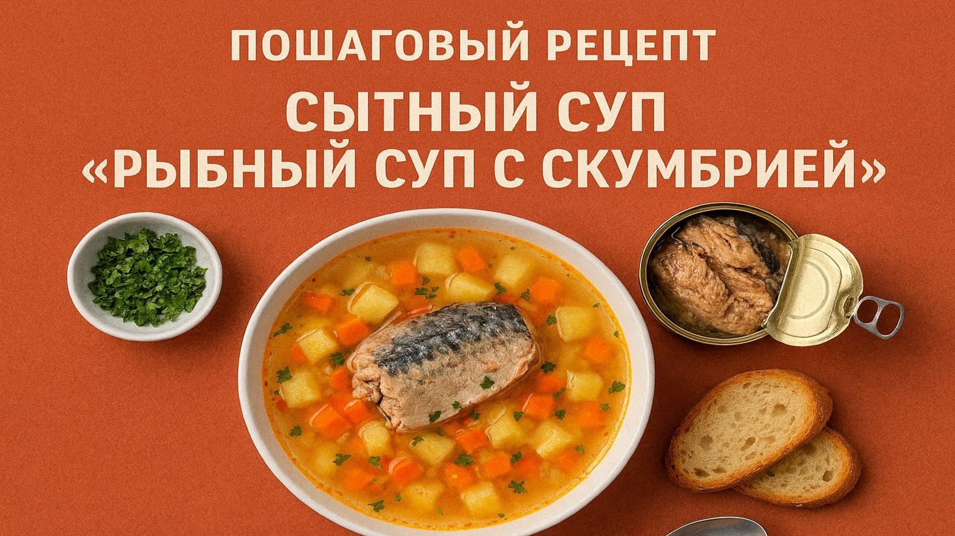 Суп со скумбрией консервированной | Пошаговый рецепт