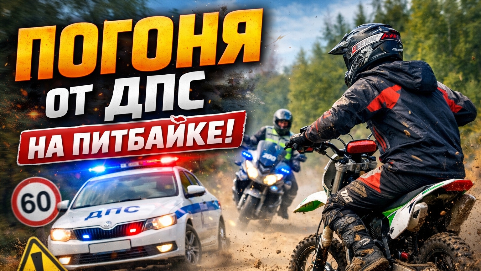 ПОГОНЯ ОТ ДПС НА ПИТБАЙКЕ смотреть онлайн