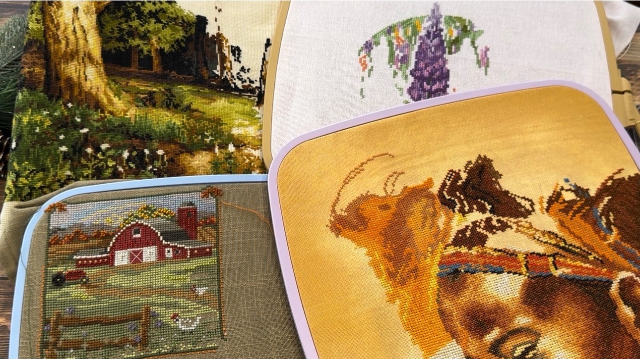 Вышивка крестом/Старт:»Люпины» от Алисы Окнеас/СП/Процессы. смотреть онлайн